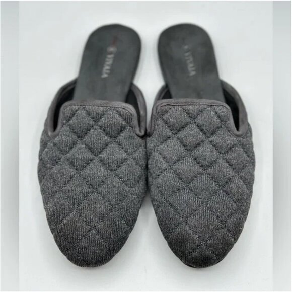 VIVAIA Sherry Rounded Toe Quilted Gray Mules Size 38 - Picture 6 of 8